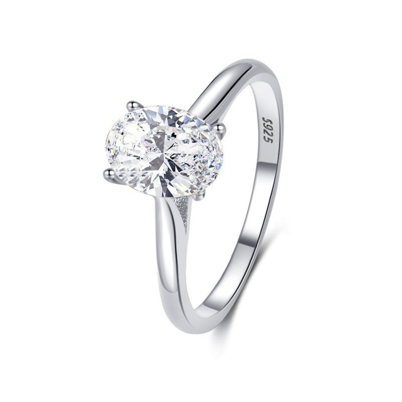 Olivia - Elegant Oval Zircon Ring – Sterling Silver and Gold Plated