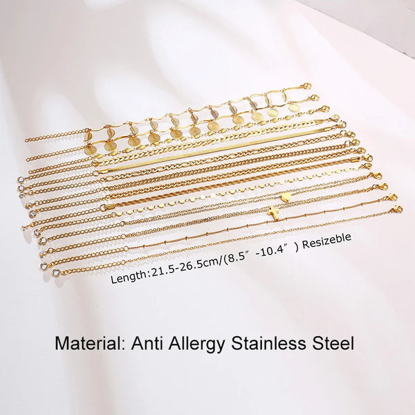 River - Stainless steel Anklet Set