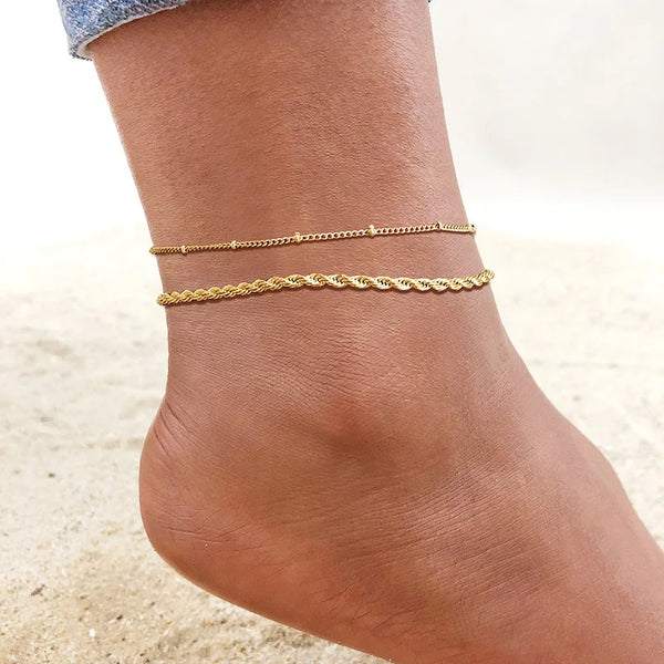 River Snake - Stainless steel Anklet Set