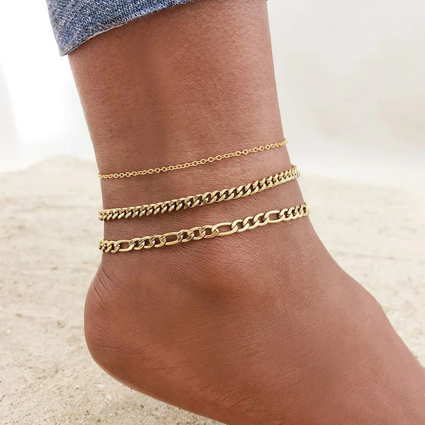 River - Stainless steel Anklet Set