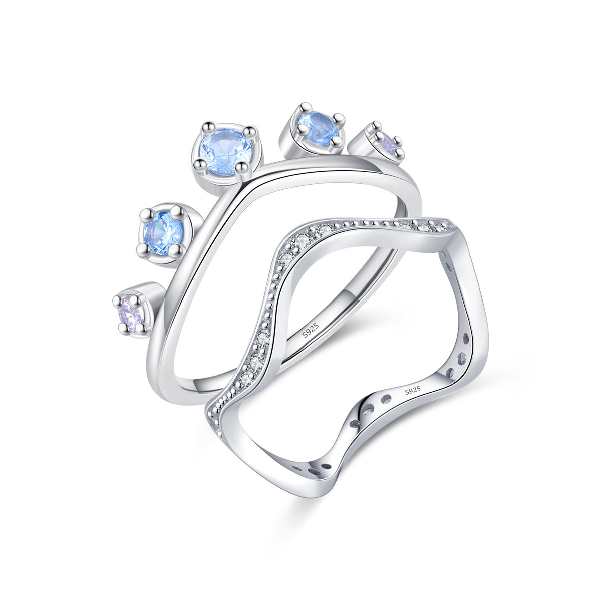 Selena - Tiara and Selena Wave Ring Zircon