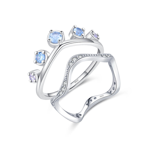 Selena - Tiara and Selena Wave Ring Zircon
