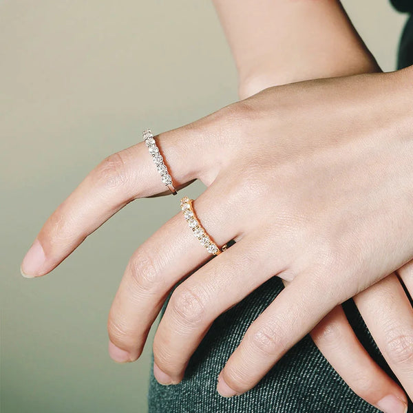 Aurora – A Dance of Light and Grace Moissanite Diamond Ring