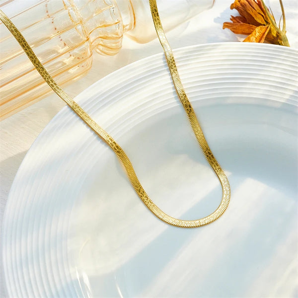 The Leopard Snake – Golden Stainless Steel Snake Necklace with Leopard Pattern
