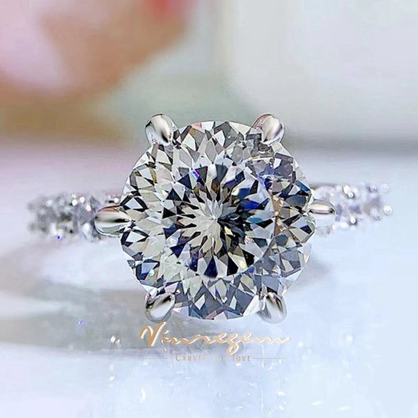 Dahlia - Statement Sterling Silver Flower Cut Zircon Ring