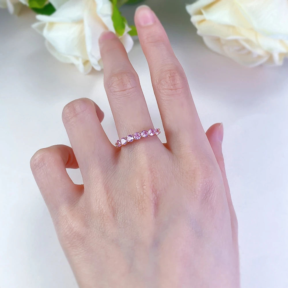 Anaïs – Rosévergoldeter Sterlingsilberring mit rosa Saphiren