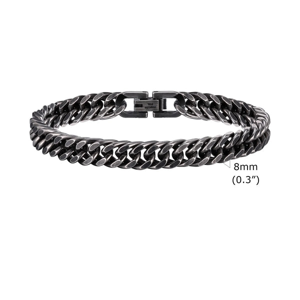 Valor Grey - Roestvrijstalen Cubaanse armband voor heren