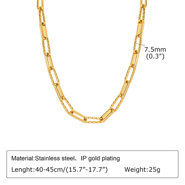 Venice - Paperclip Stainless Steel Necklace