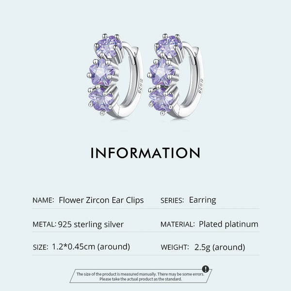 Lavendly - Purple Zircon Ear Hoops