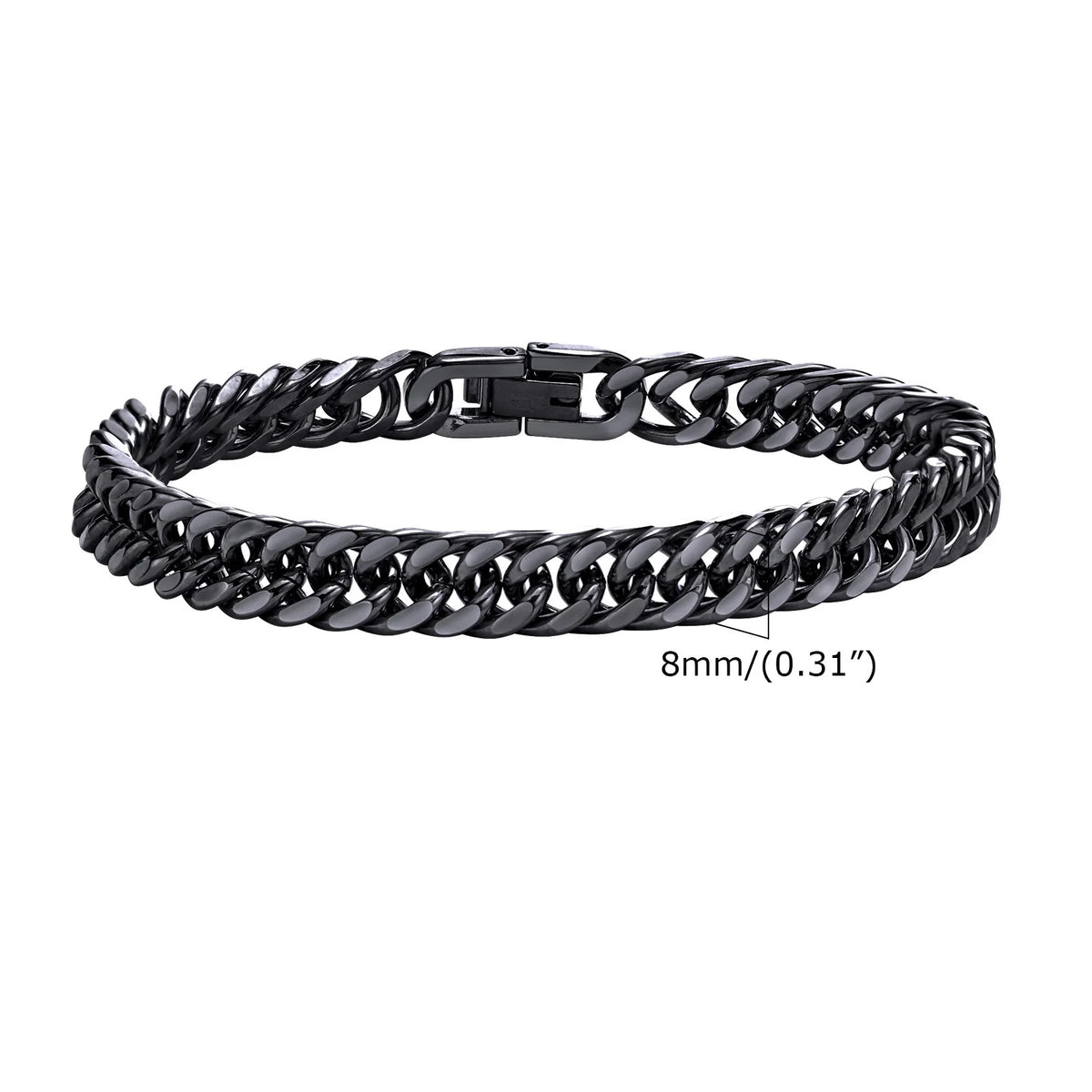 Valor Black – Kubanisches Edelstahlarmband für Herren