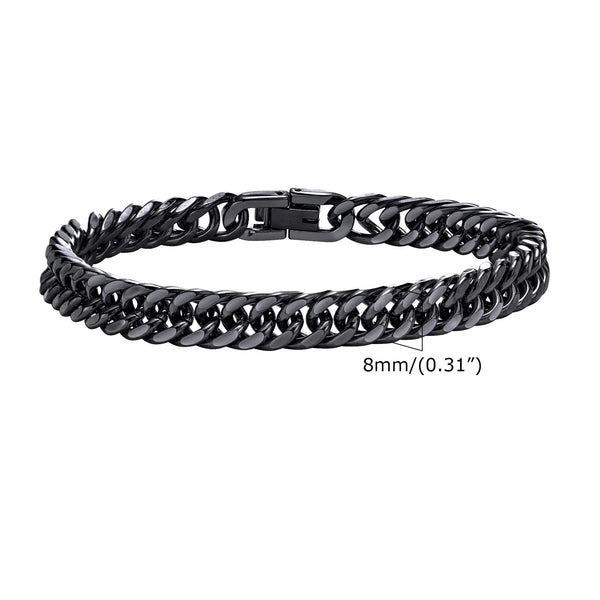 Valor Black - Roestvrijstalen Cubaanse armband voor heren