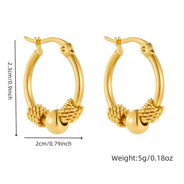 Safia - Golden Stainless Steel Ear Hoops