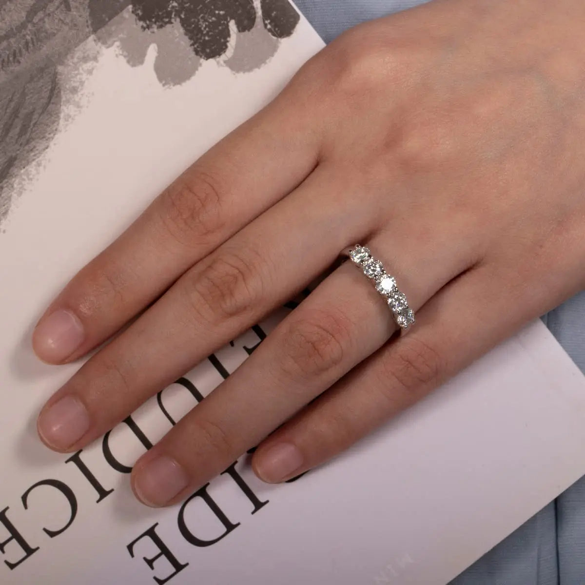 Lois - Moissanite Ring A Symphony of Light and Strength