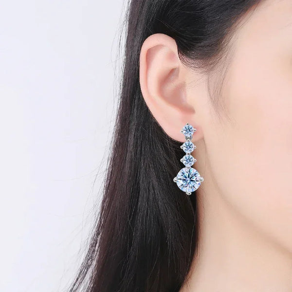 Nebulin - Starburst Elegance Moissanite Drop Earrings