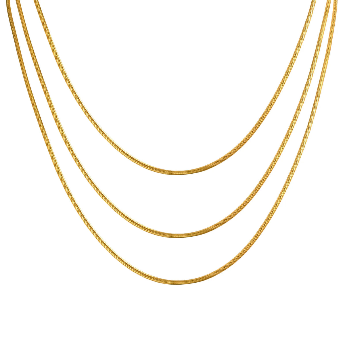 Ivy - Snake Herringbonde Layered Necklace Stainless Steel