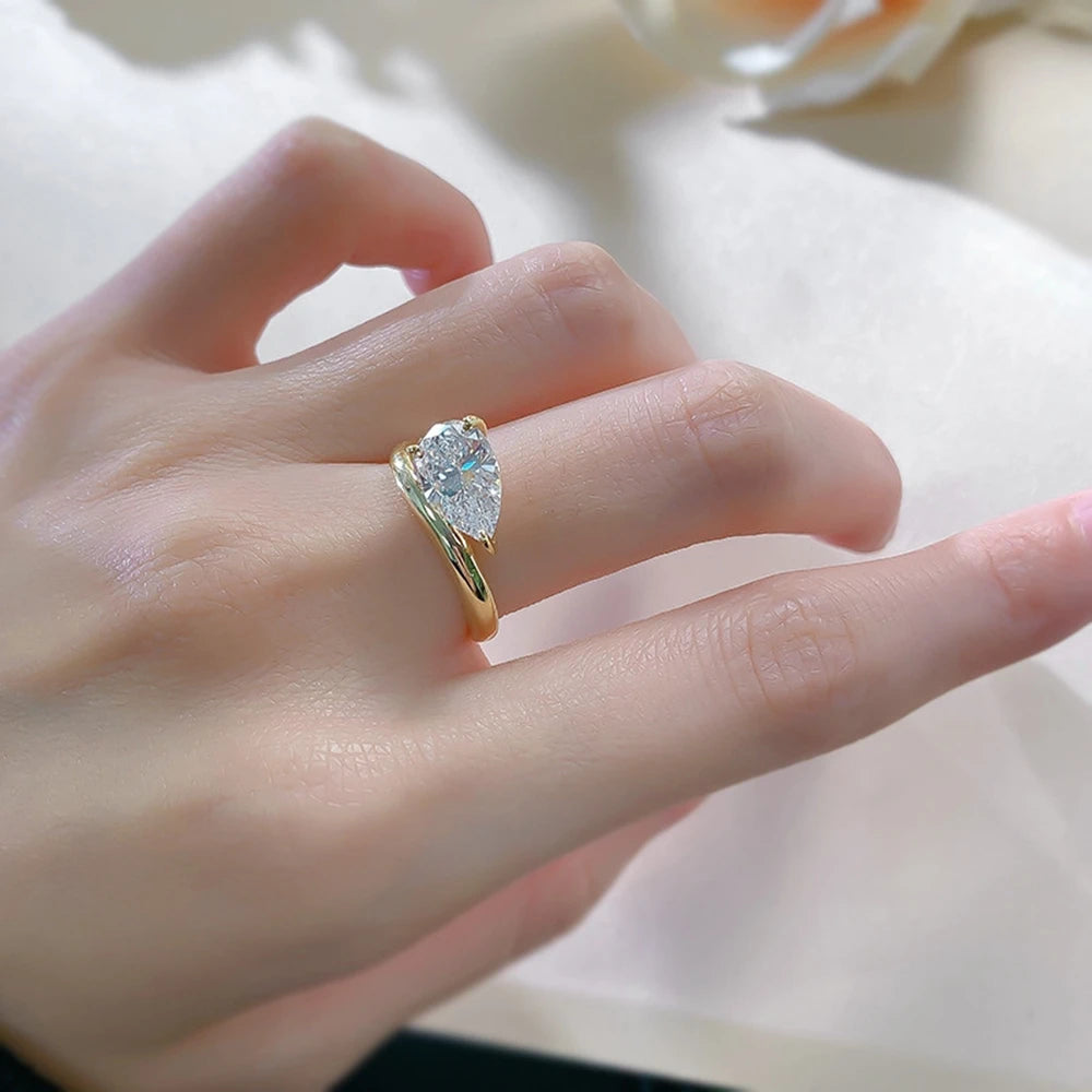Shalyna - 2 ct Sapphire Pear Cut Ring