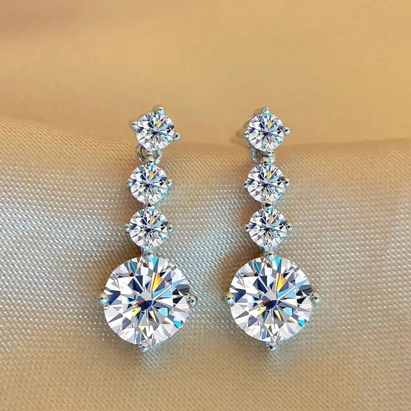 Nebulin - Starburst Elegance Moissanite Drop Earrings