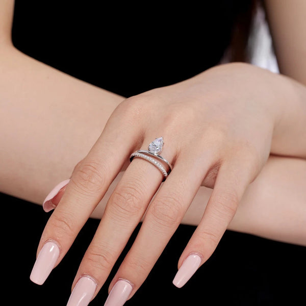 Celeste Sterling Silver Ring with Sapphire