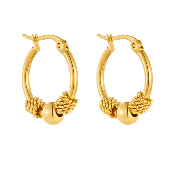 Safia - Golden Stainless Steel Ear Hoops