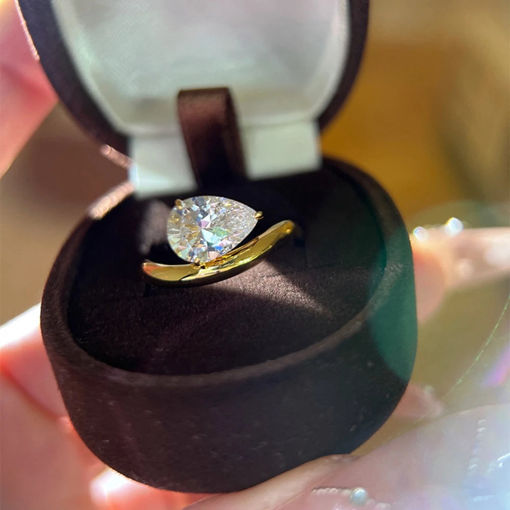 Shalyna - 2 ct Sapphire Pear Cut Ring