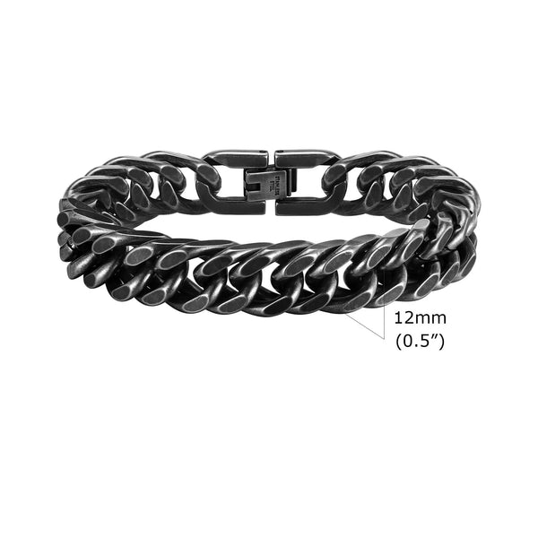 Valor Grey - Roestvrijstalen Cubaanse armband voor heren