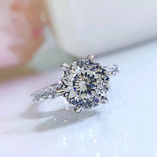 Dahlia - Statement Sterling Silver Flower Cut Zircon Ring