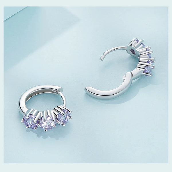 Lavendly - Purple Zircon Ear Hoops