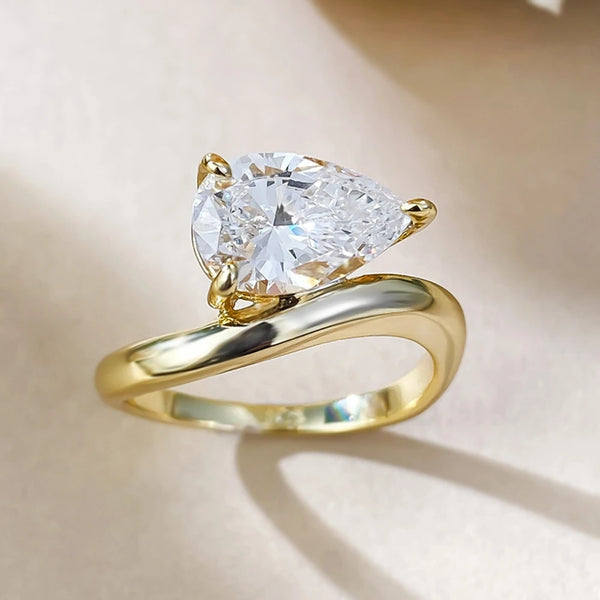 Shalyna - 2 ct Sapphire Pear Cut Ring
