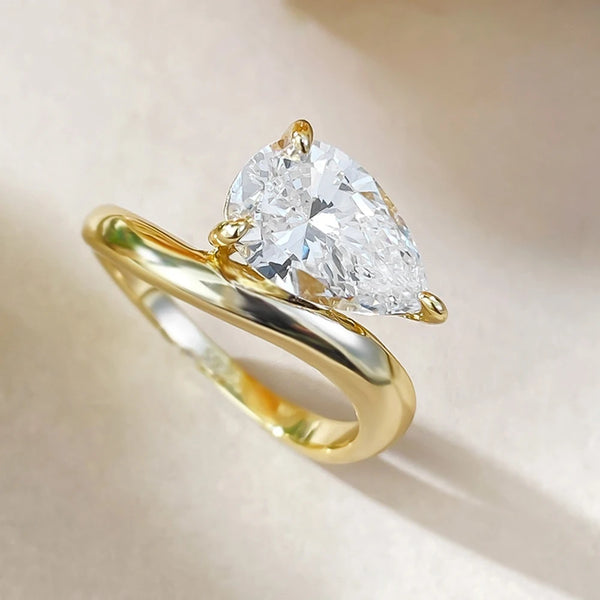 Shalyna - 2 ct Sapphire Pear Cut Ring