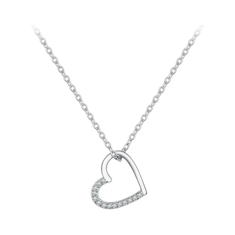 Felicia - Sterling Silber Halskette – Elegantes Herz mit funkelnden Zirkonen