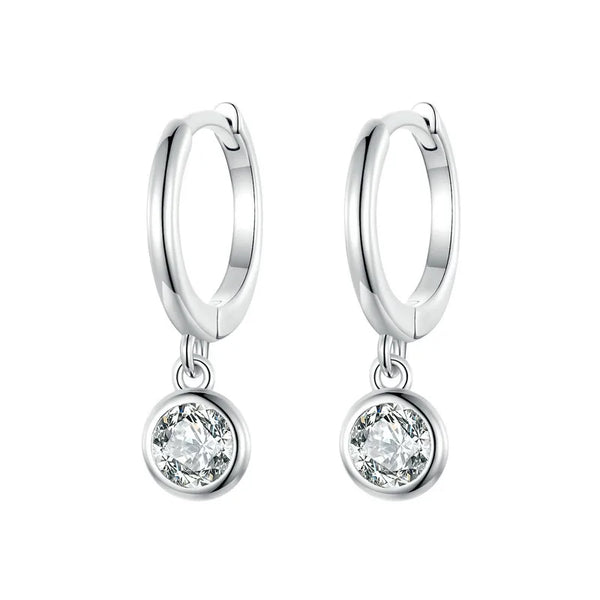 Joan - Sterling Silver Zircon Ear Hoops