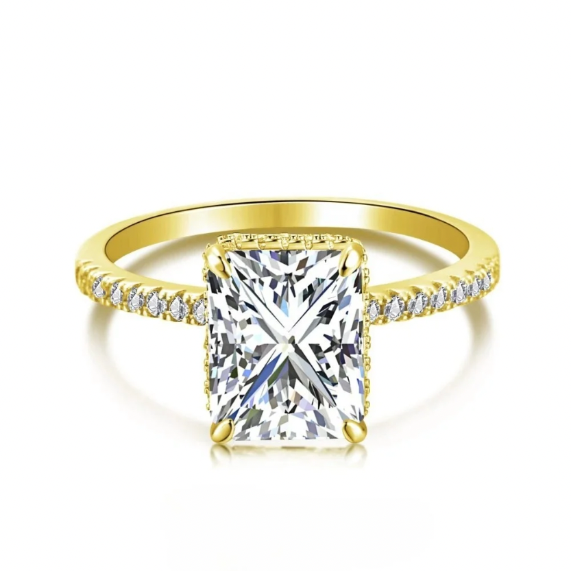 Claudia Gold – Statement Ring met Rechthoekige Zirkoon