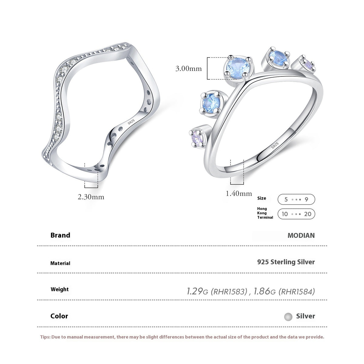Selena - Tiara and Selena Wave Ring Zircon